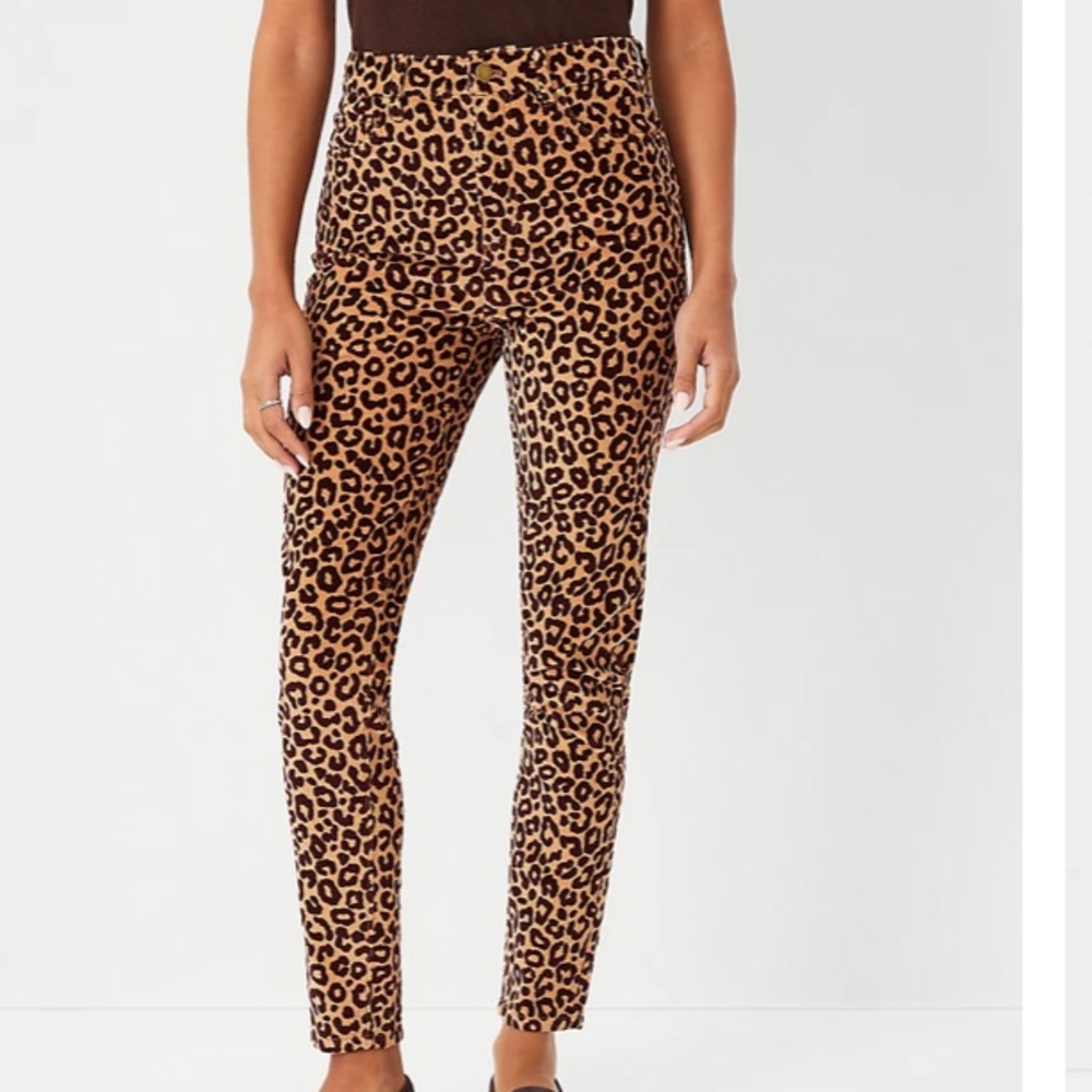 NWT Animal Print High Rise Skinny Corduroy Pant